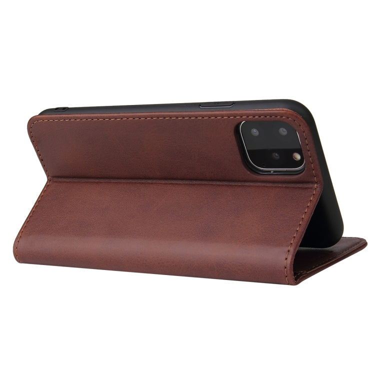 For iPhone 11 Pro Calf Texture Magnetic Horizontal Flip Leather Case with Holder & Card Slots & Wallet
