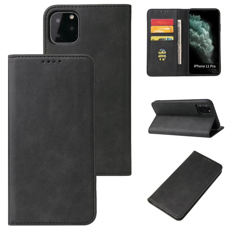 For iPhone 11 Pro Max Calf Texture Magnetic Horizontal Flip Leather Case with Holder & Card Slots & Wallet