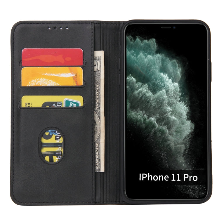 For iPhone 11 Pro Max Calf Texture Magnetic Horizontal Flip Leather Case with Holder & Card Slots & Wallet