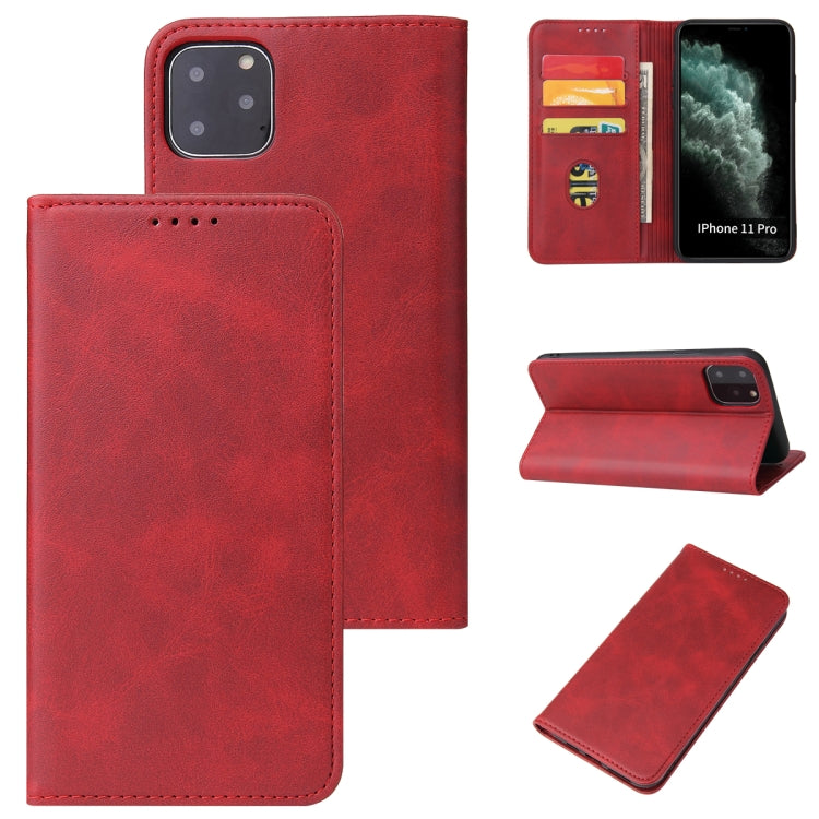 For iPhone 11 Pro Max Calf Texture Magnetic Horizontal Flip Leather Case with Holder & Card Slots & Wallet