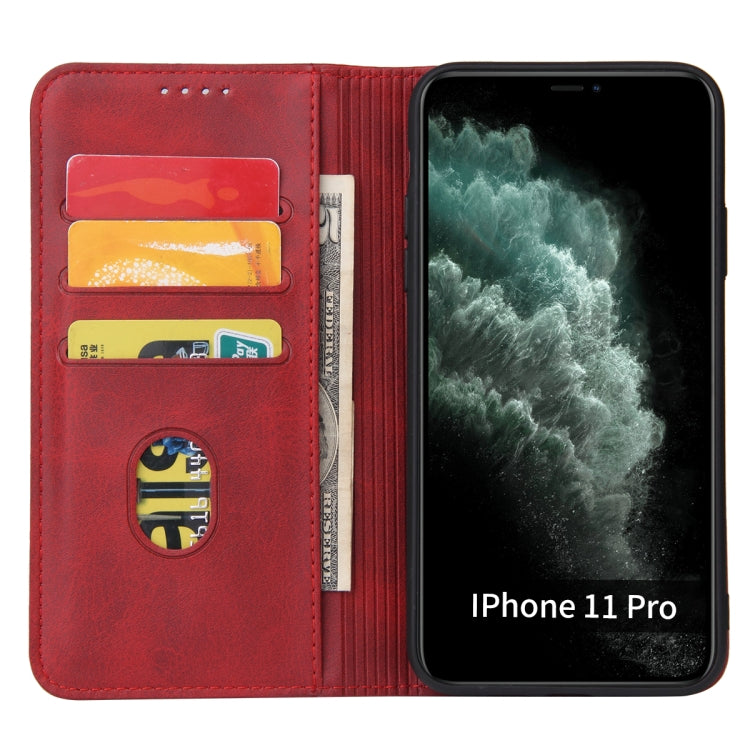 For iPhone 11 Pro Max Calf Texture Magnetic Horizontal Flip Leather Case with Holder & Card Slots & Wallet