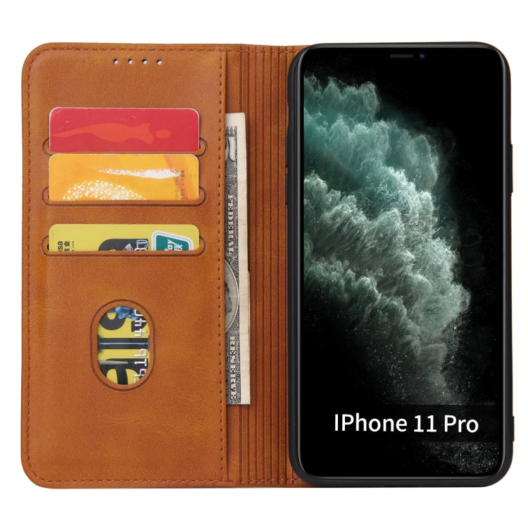For iPhone 11 Pro Max Calf Texture Magnetic Horizontal Flip Leather Case with Holder & Card Slots & Wallet