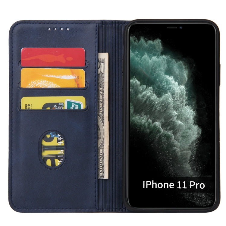 For iPhone 11 Pro Max Calf Texture Magnetic Horizontal Flip Leather Case with Holder & Card Slots & Wallet