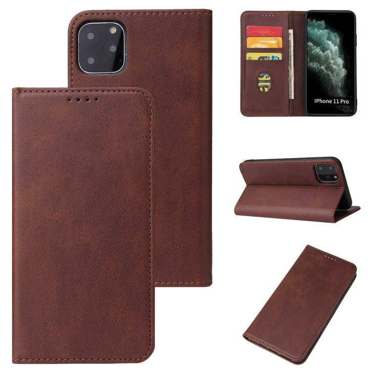 For iPhone 11 Pro Max Calf Texture Magnetic Horizontal Flip Leather Case with Holder & Card Slots & Wallet
