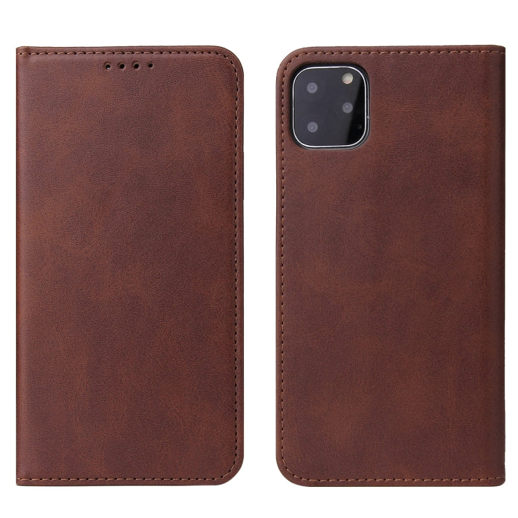 For iPhone 11 Pro Max Calf Texture Magnetic Horizontal Flip Leather Case with Holder & Card Slots & Wallet