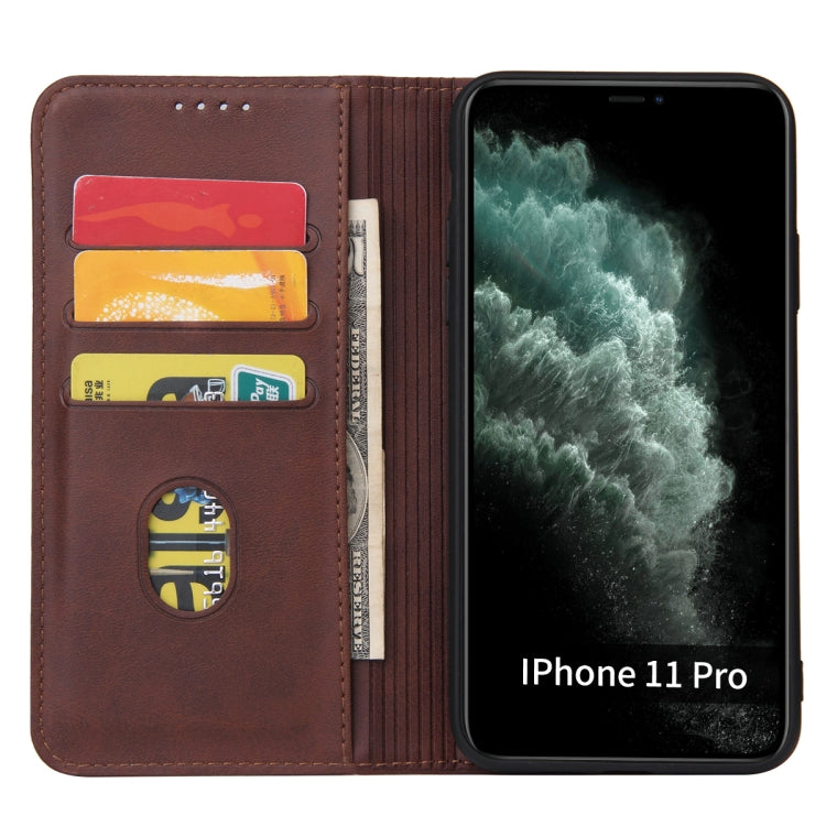 For iPhone 11 Pro Max Calf Texture Magnetic Horizontal Flip Leather Case with Holder & Card Slots & Wallet