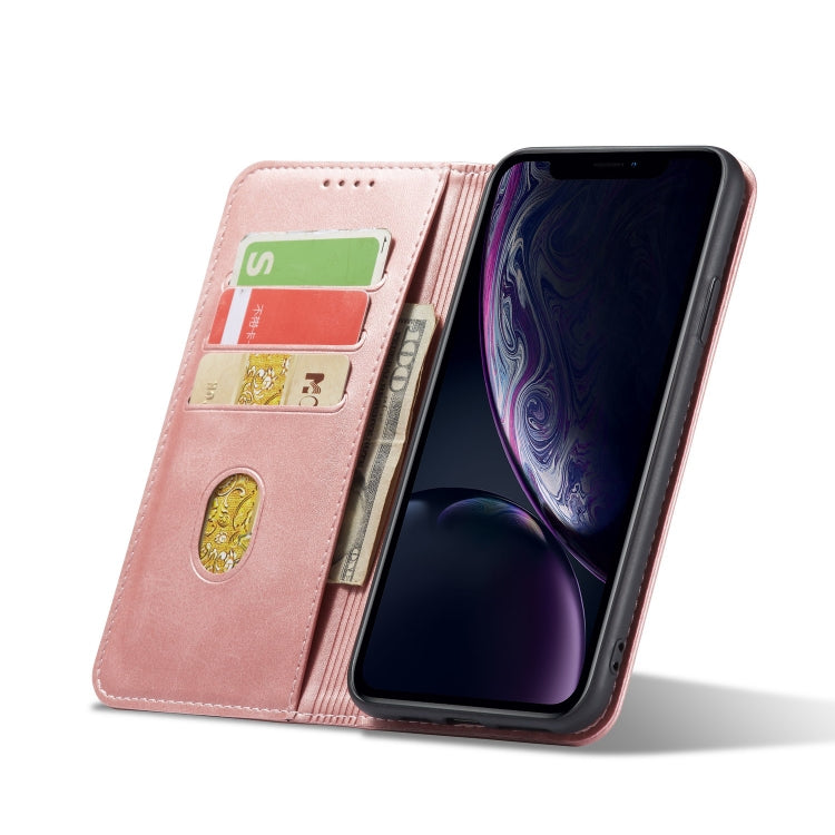 For iPhone XR Calf Texture Magnetic Horizontal Flip Leather Case with Holder & Card Slots & Wallet
