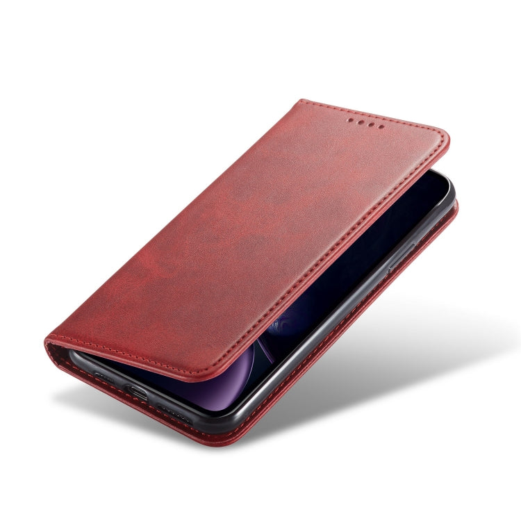 For iPhone XR Calf Texture Magnetic Horizontal Flip Leather Case with Holder & Card Slots & Wallet