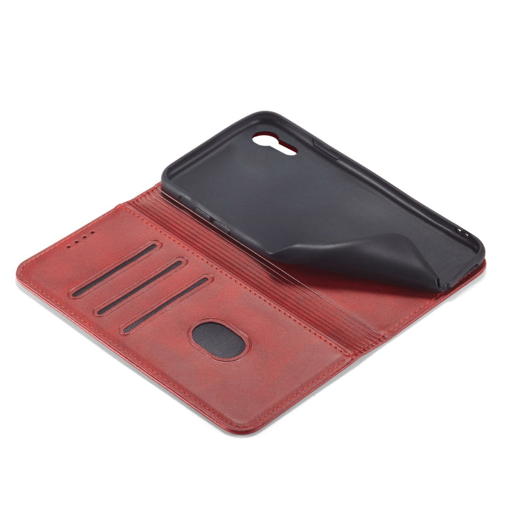 For iPhone XR Calf Texture Magnetic Horizontal Flip Leather Case with Holder & Card Slots & Wallet