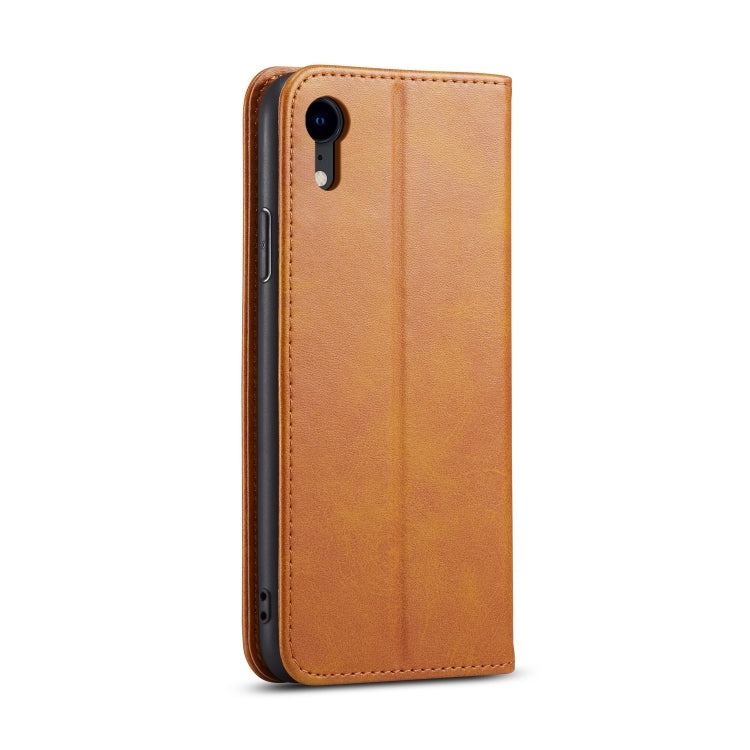 For iPhone XR Calf Texture Magnetic Horizontal Flip Leather Case with Holder & Card Slots & Wallet