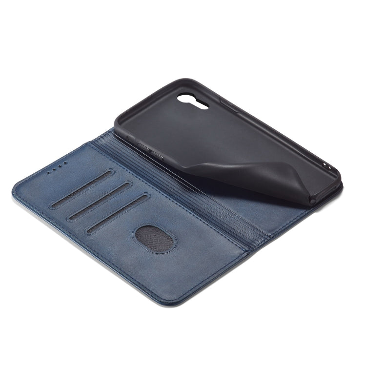 For iPhone XR Calf Texture Magnetic Horizontal Flip Leather Case with Holder & Card Slots & Wallet