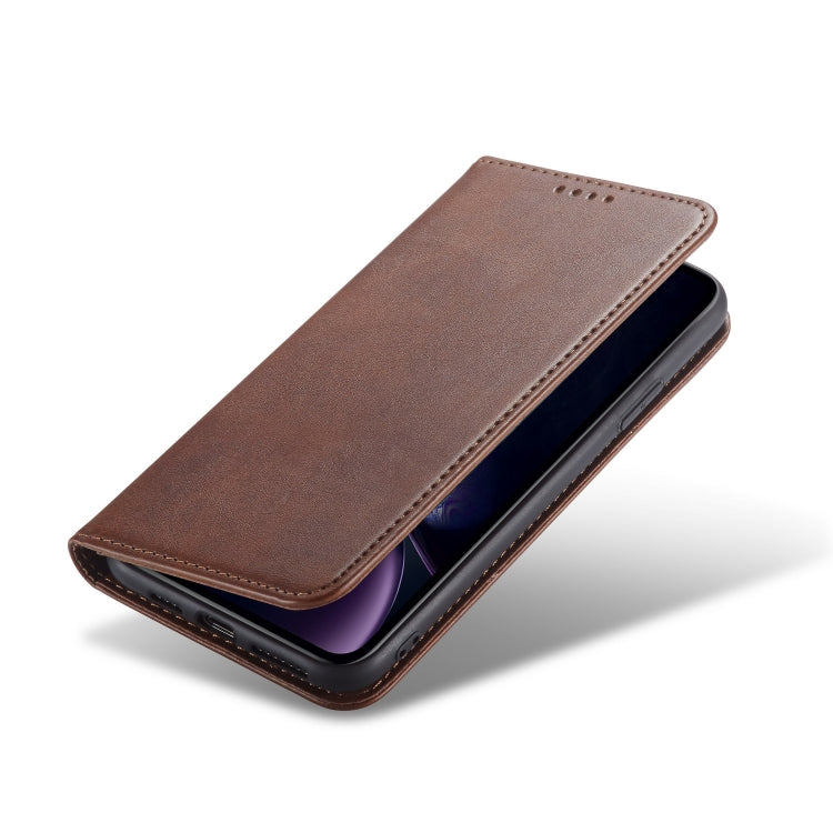 For iPhone XR Calf Texture Magnetic Horizontal Flip Leather Case with Holder & Card Slots & Wallet