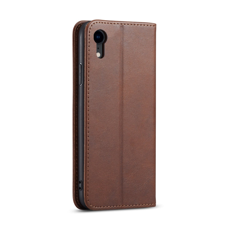 For iPhone XR Calf Texture Magnetic Horizontal Flip Leather Case with Holder & Card Slots & Wallet