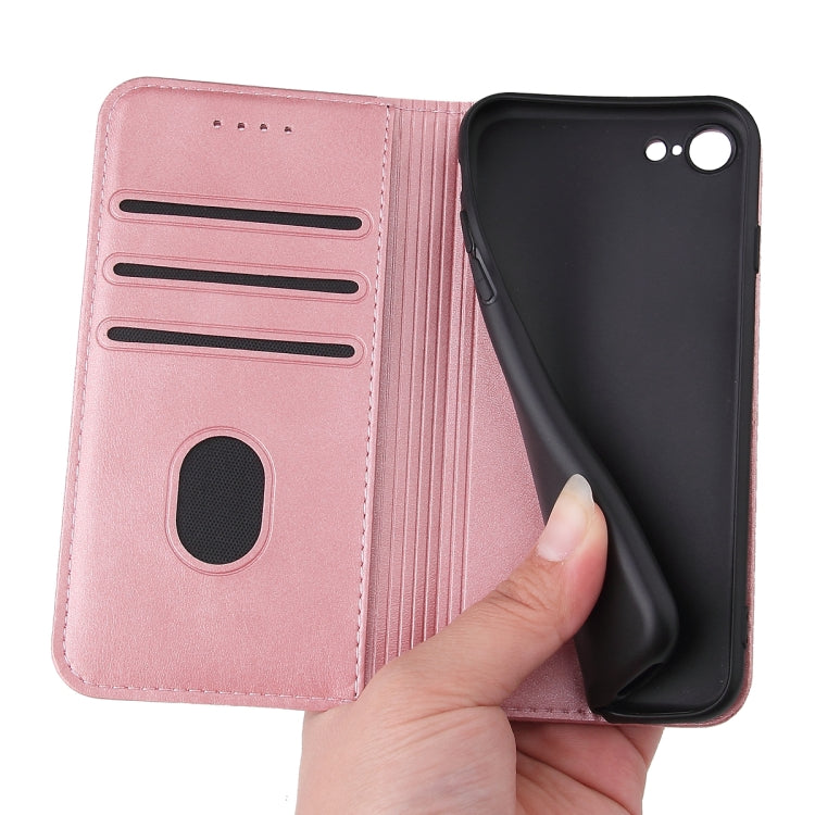 For iPhone SE 2022 / SE 2020 / 8 / 7 Calf Texture Magnetic Horizontal Flip Leather Case with Holder & Card Slots & Wallet