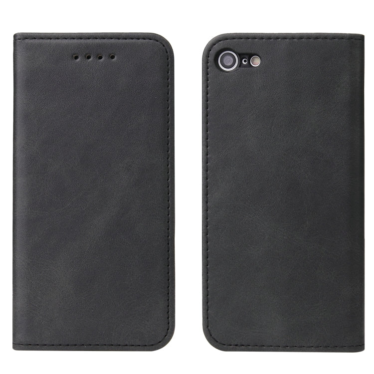 For iPhone SE 2022 / SE 2020 / 8 / 7 Calf Texture Magnetic Horizontal Flip Leather Case with Holder & Card Slots & Wallet