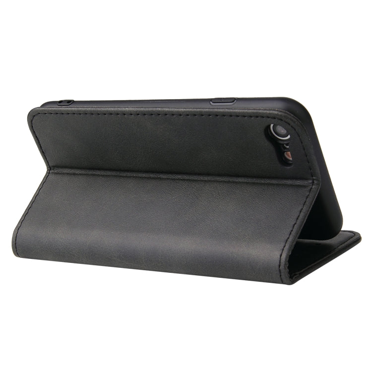 For iPhone SE 2022 / SE 2020 / 8 / 7 Calf Texture Magnetic Horizontal Flip Leather Case with Holder & Card Slots & Wallet
