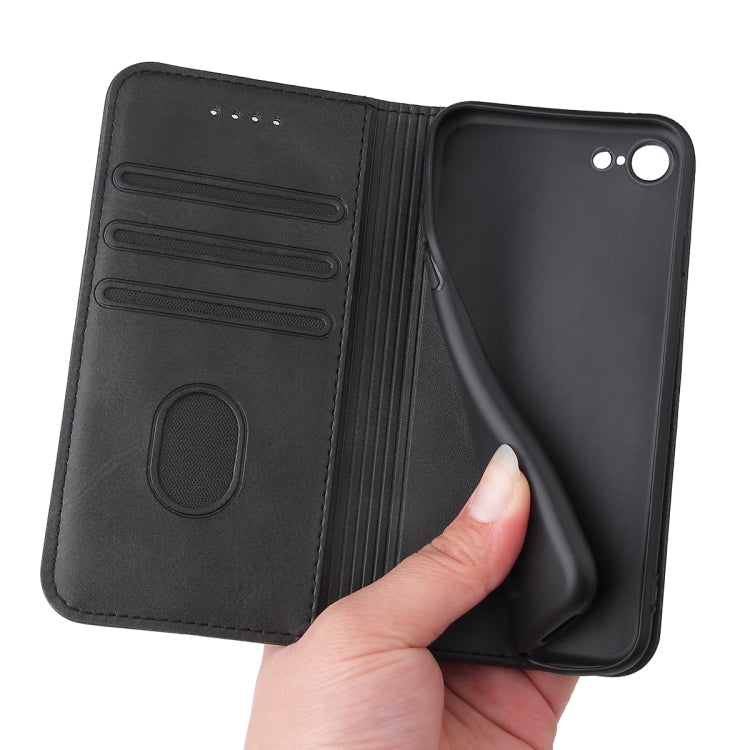 For iPhone SE 2022 / SE 2020 / 8 / 7 Calf Texture Magnetic Horizontal Flip Leather Case with Holder & Card Slots & Wallet