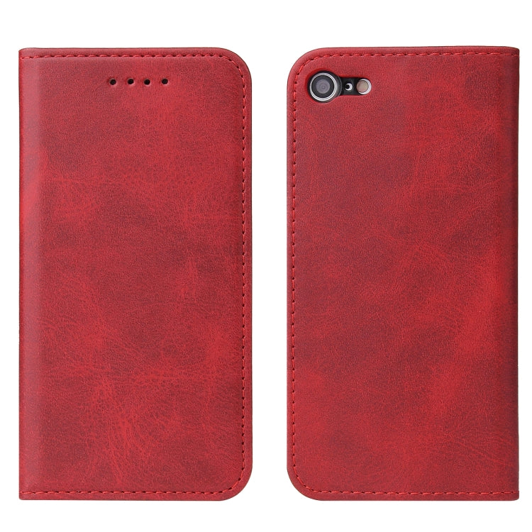 For iPhone SE 2022 / SE 2020 / 8 / 7 Calf Texture Magnetic Horizontal Flip Leather Case with Holder & Card Slots & Wallet