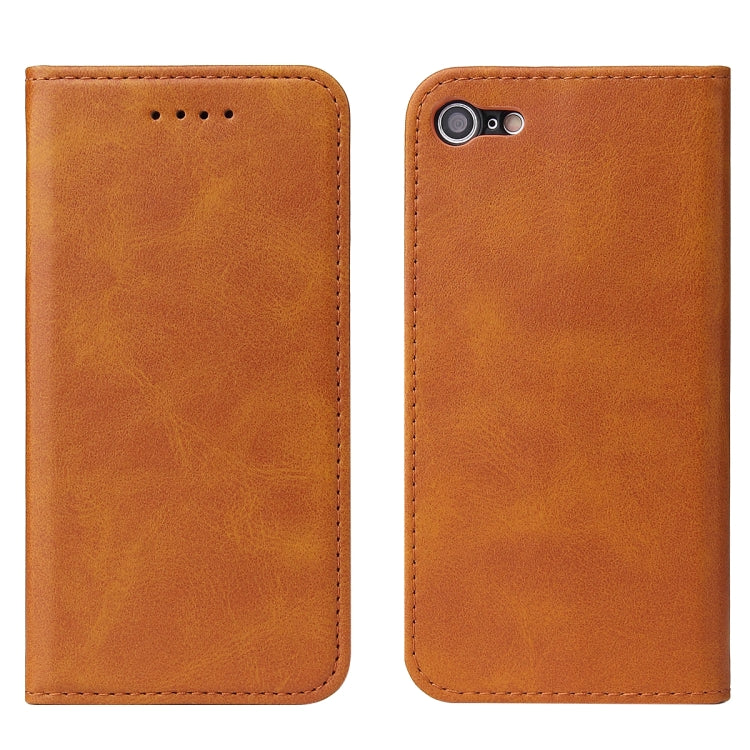 For iPhone SE 2022 / SE 2020 / 8 / 7 Calf Texture Magnetic Horizontal Flip Leather Case with Holder & Card Slots & Wallet