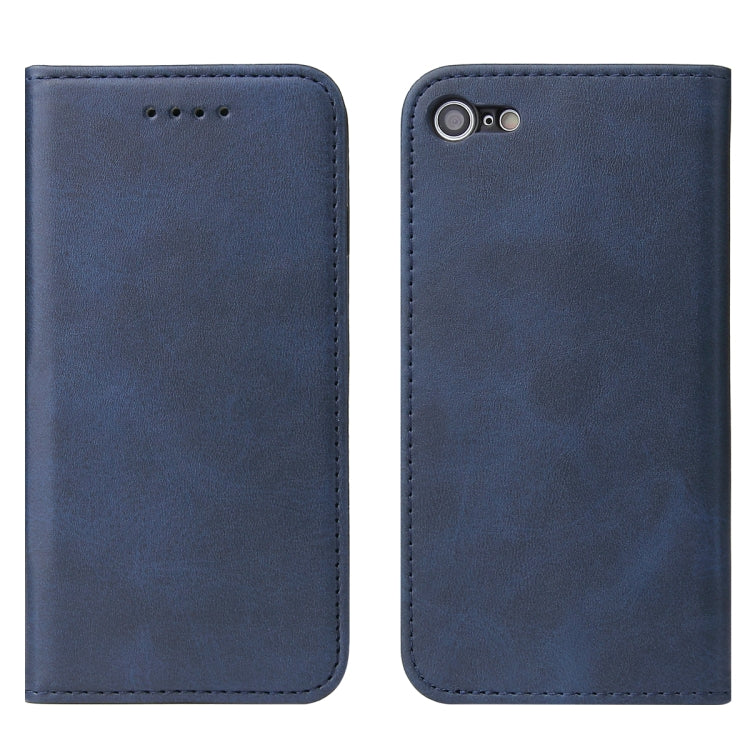 For iPhone SE 2022 / SE 2020 / 8 / 7 Calf Texture Magnetic Horizontal Flip Leather Case with Holder & Card Slots & Wallet