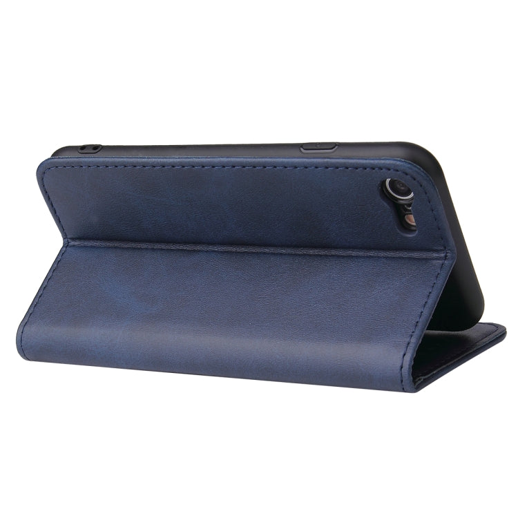 For iPhone SE 2022 / SE 2020 / 8 / 7 Calf Texture Magnetic Horizontal Flip Leather Case with Holder & Card Slots & Wallet