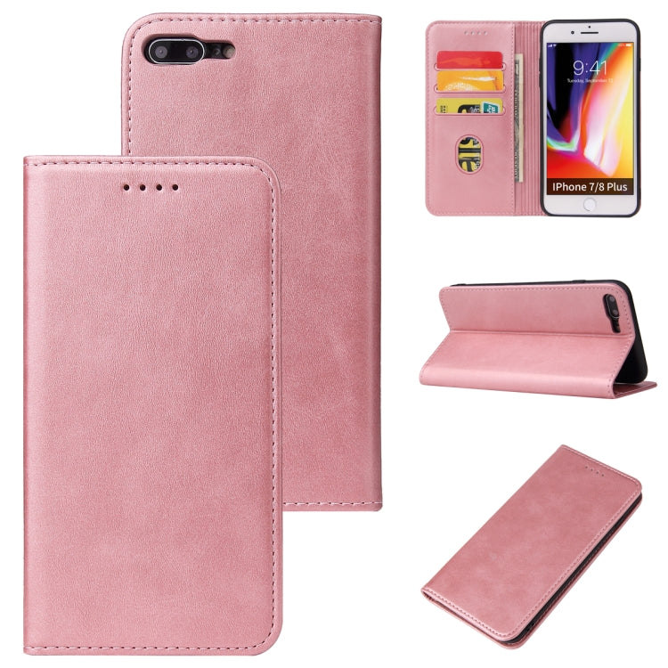 Calf Texture Magnetic Horizontal Flip Leather Case with Holder & Card Slots & Wallet For iPhone 8 Plus / 7 Plus