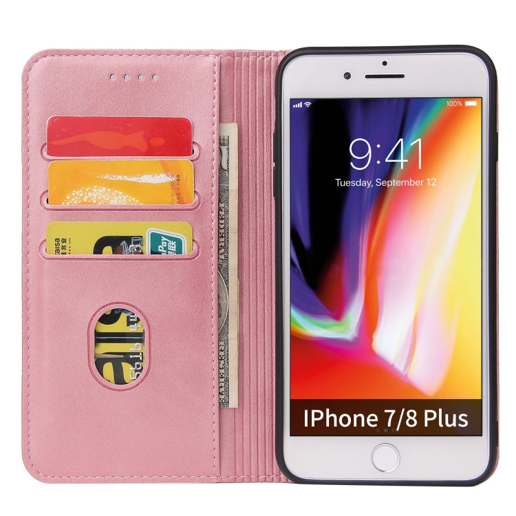Calf Texture Magnetic Horizontal Flip Leather Case with Holder & Card Slots & Wallet For iPhone 8 Plus / 7 Plus