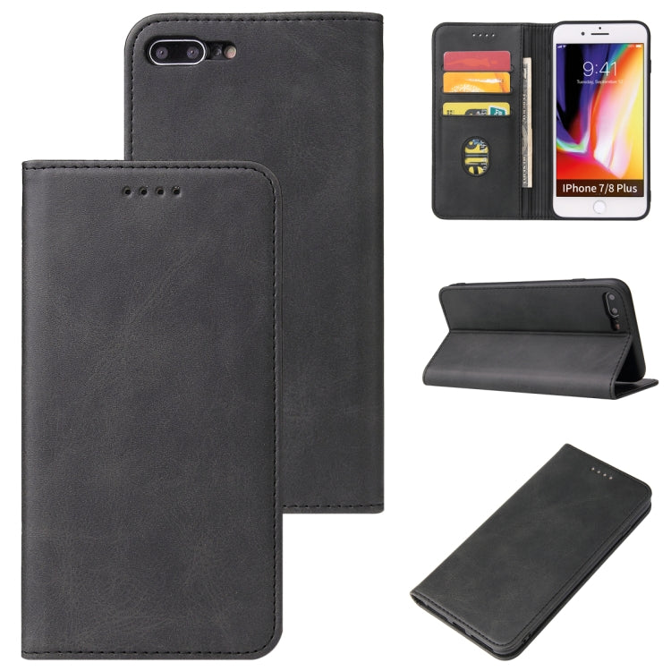 Calf Texture Magnetic Horizontal Flip Leather Case with Holder & Card Slots & Wallet For iPhone 8 Plus / 7 Plus