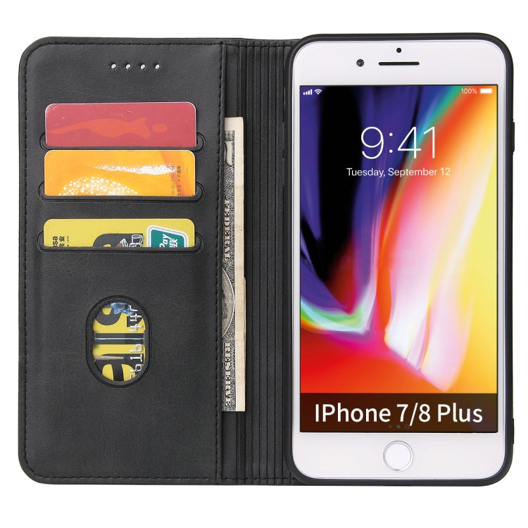Calf Texture Magnetic Horizontal Flip Leather Case with Holder & Card Slots & Wallet For iPhone 8 Plus / 7 Plus