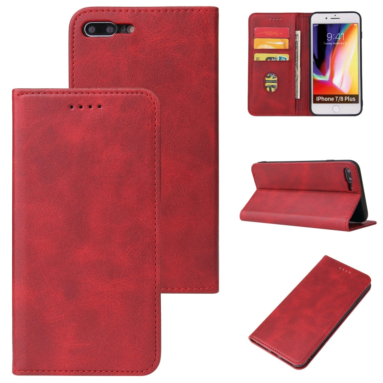 Calf Texture Magnetic Horizontal Flip Leather Case with Holder & Card Slots & Wallet For iPhone 8 Plus / 7 Plus