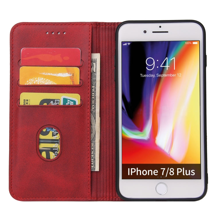 Calf Texture Magnetic Horizontal Flip Leather Case with Holder & Card Slots & Wallet For iPhone 8 Plus / 7 Plus