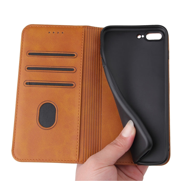 Calf Texture Magnetic Horizontal Flip Leather Case with Holder & Card Slots & Wallet For iPhone 8 Plus / 7 Plus