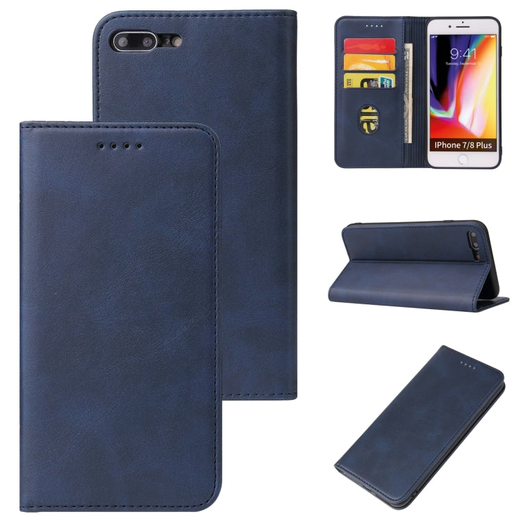 Calf Texture Magnetic Horizontal Flip Leather Case with Holder & Card Slots & Wallet For iPhone 8 Plus / 7 Plus