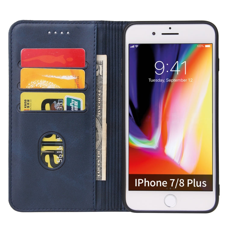 Calf Texture Magnetic Horizontal Flip Leather Case with Holder & Card Slots & Wallet For iPhone 8 Plus / 7 Plus