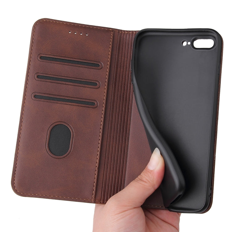 Calf Texture Magnetic Horizontal Flip Leather Case with Holder & Card Slots & Wallet For iPhone 8 Plus / 7 Plus