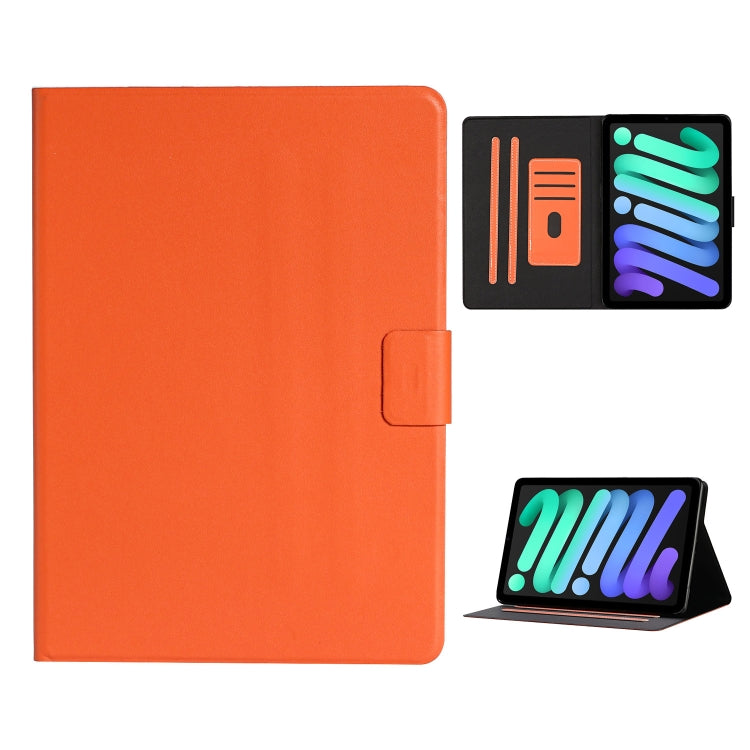 For iPad mini 6 Pure Color Horizontal Flip Leather Tablet Case with Card Slots & Holder & Sleep / Wake-up Function