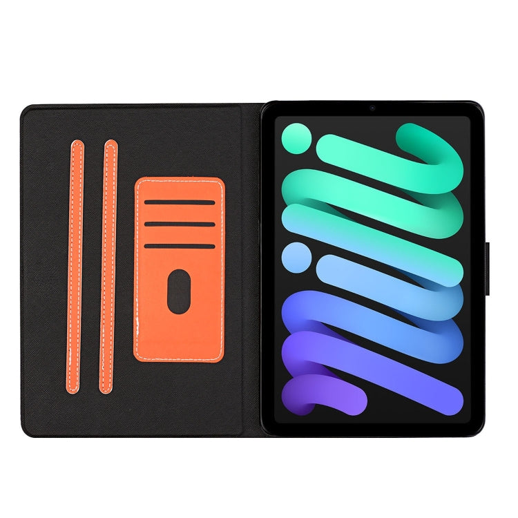 For iPad mini 6 Pure Color Horizontal Flip Leather Tablet Case with Card Slots & Holder & Sleep / Wake-up Function