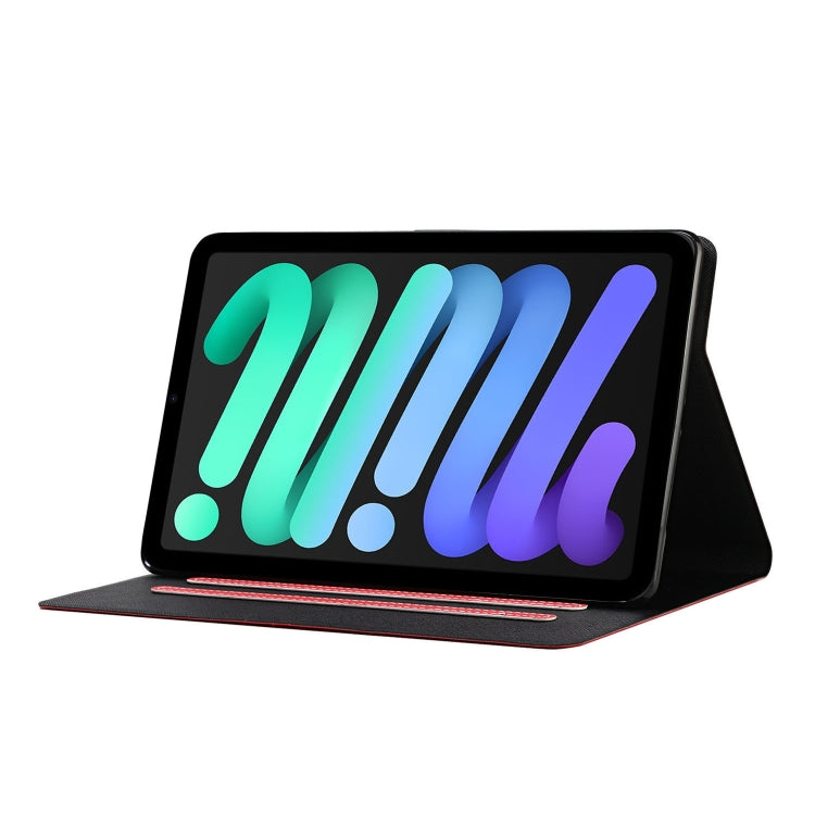 For iPad mini 6 Pure Color Horizontal Flip Leather Tablet Case with Card Slots & Holder & Sleep / Wake-up Function