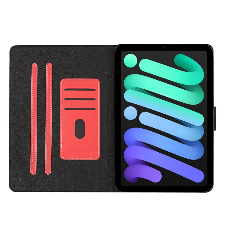 For iPad mini 6 Pure Color Horizontal Flip Leather Tablet Case with Card Slots & Holder & Sleep / Wake-up Function