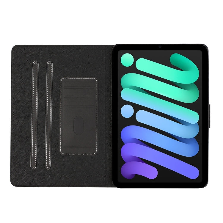 For iPad mini 6 Pure Color Horizontal Flip Leather Tablet Case with Card Slots & Holder & Sleep / Wake-up Function