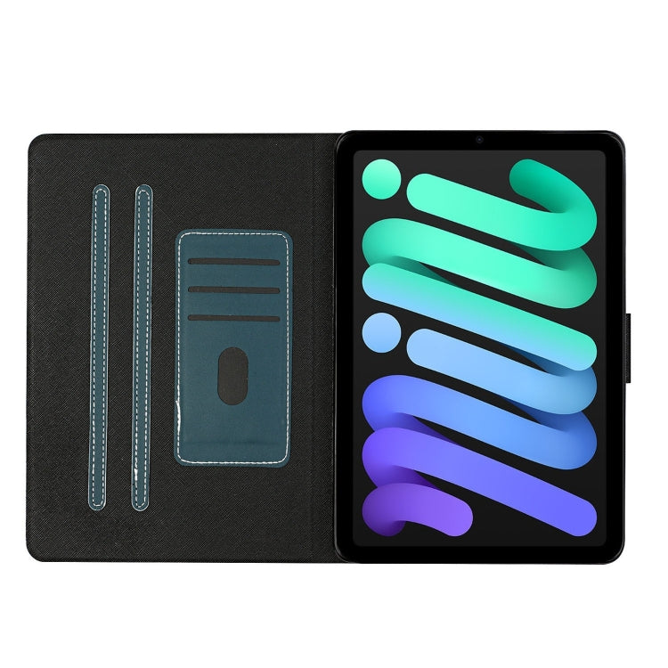 For iPad mini 6 Pure Color Horizontal Flip Leather Tablet Case with Card Slots & Holder & Sleep / Wake-up Function