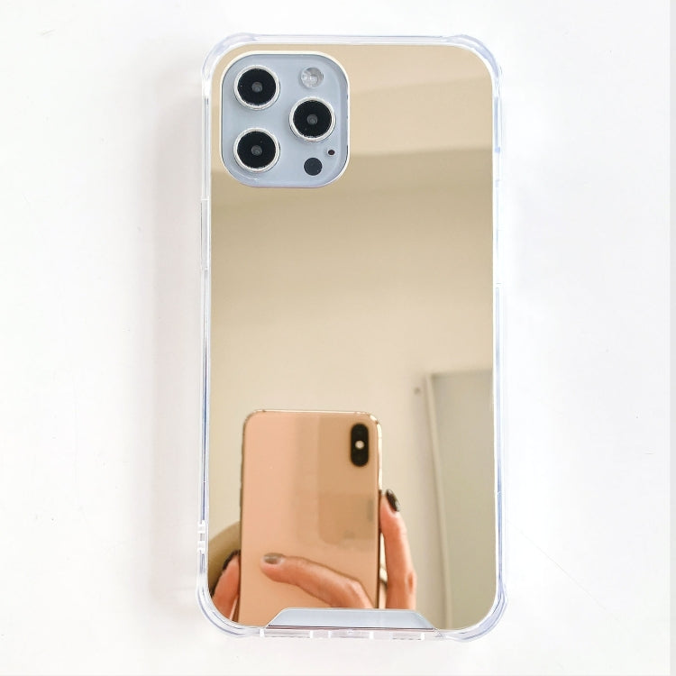 For iPhone 13 mini TPU + Acrylic Four Drop Luxury Plating Mirror Phone Case Cover