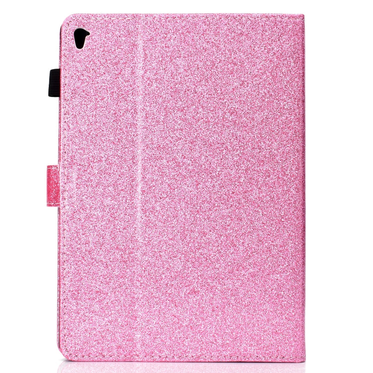 For iPad Pro 9.7 Varnish Glitter Powder Horizontal Flip Leather Case with Holder & Card Slot