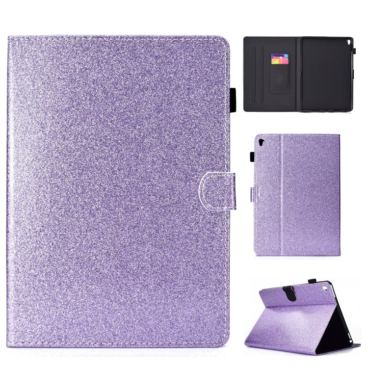 For iPad Pro 9.7 Varnish Glitter Powder Horizontal Flip Leather Case with Holder & Card Slot