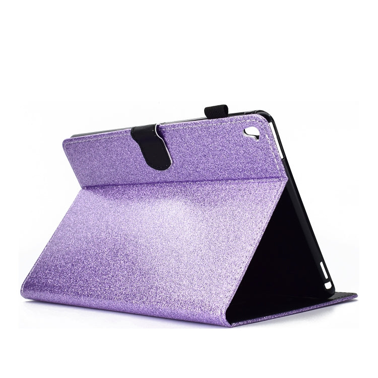 For iPad Pro 9.7 Varnish Glitter Powder Horizontal Flip Leather Case with Holder & Card Slot