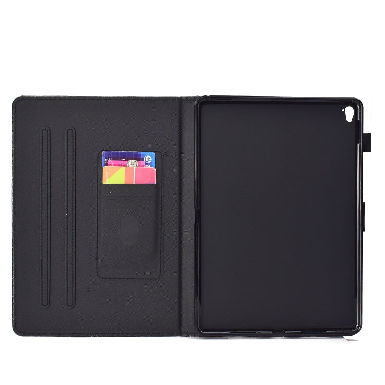 For iPad Pro 9.7 Varnish Glitter Powder Horizontal Flip Leather Case with Holder & Card Slot
