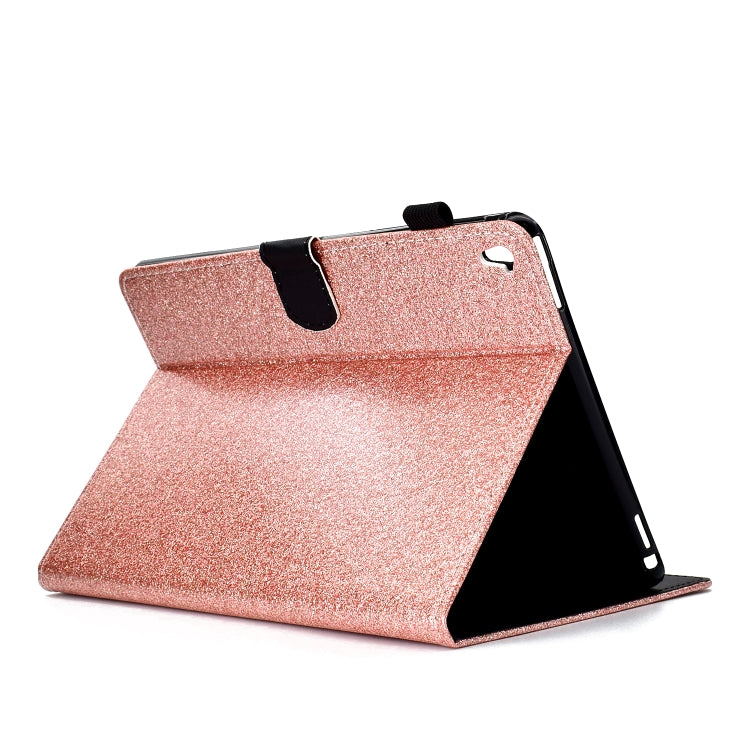 For iPad Pro 9.7 Varnish Glitter Powder Horizontal Flip Leather Case with Holder & Card Slot