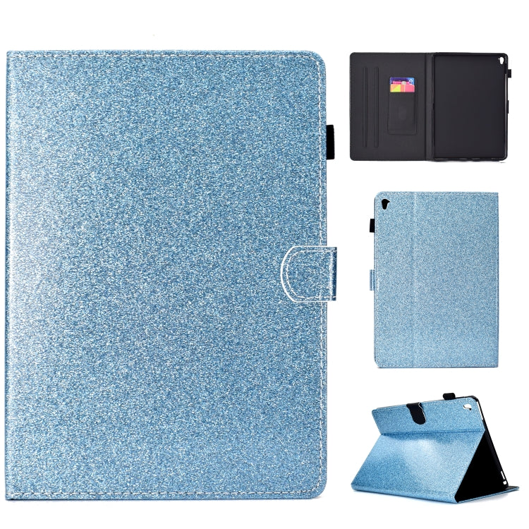 For iPad Pro 9.7 Varnish Glitter Powder Horizontal Flip Leather Case with Holder & Card Slot