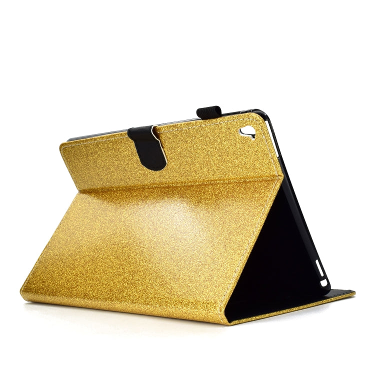 For iPad Pro 9.7 Varnish Glitter Powder Horizontal Flip Leather Case with Holder & Card Slot