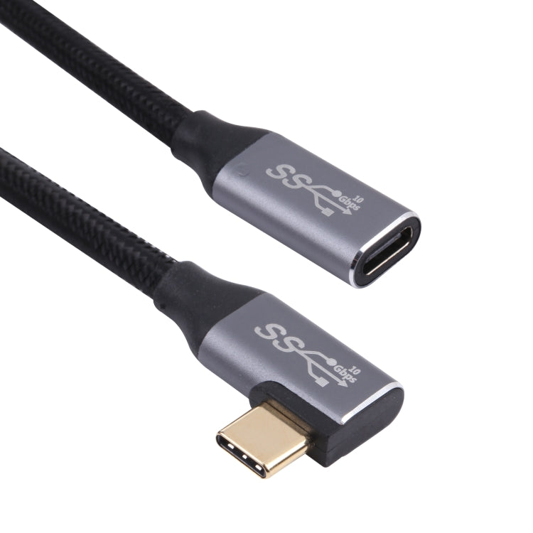 Elbow USB-C / Type-C Male to USB-C / Type-C Female Transmission Data Cable, Cable Length:0.5m